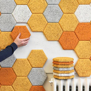 木丝吸音板 背景墙面吊顶ktv防火环保六边形造型隔音板装饰板材料