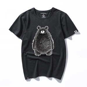 潮牌夏季新款短袖t恤男装狗熊卡通ins潮流宽松特大码纯棉休闲体恤