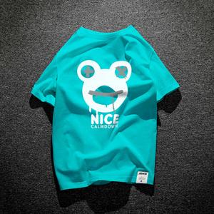 潮牌青蛙印花短袖t恤男夏季新款宽松纯棉圆领半袖休闲情侣装体恤