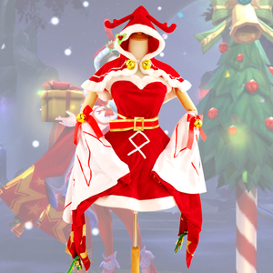 王者农药 貂蝉cos 圣诞恋歌cos服 貂蝉皮肤情侣装