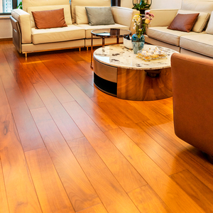 缅甸柚木纯实木地板人字拼鱼骨拼家用木蜡油地热地暖环锁扣室内