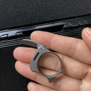 钛合金戒指刀m390钢隐形刀户外edc防身指环多功能工具小刀锋利