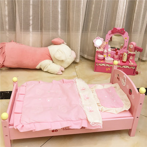 适用于60厘米芭比娃娃的床玩具家具全套木制小床过家家儿童30cm女