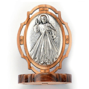 意大利进口天主教圣物慈悲耶稣橄榄木桌摆摆件礼品车摆礼物