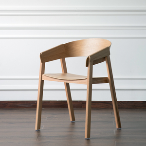 北欧创意实木设计师靠背扶手椅靠背椅子现代简约咖啡厅休闲餐椅