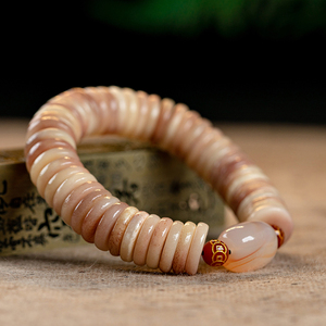 天然原料骆驼骨手串男士佛珠盘玩血料片珠手链本命年简约小众饰品