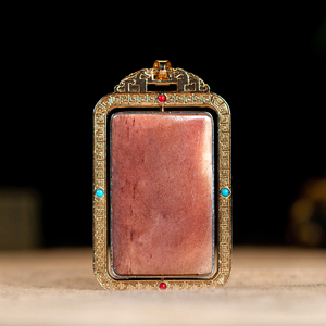 民族风骆驼骨佛牌牌藏银镶嵌无事牌金刚 菩提108颗佛珠吊坠配饰