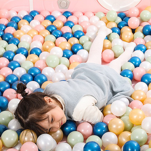 宝宝马卡龙海洋球池家用婴儿玩具球加厚儿童五彩色球池波波球无毒
