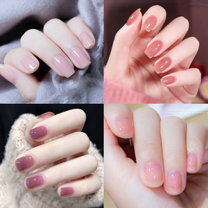 果冻冰透裸色指甲油女免烤可剥撕拉持久显白涂脚趾奶茶色红色快干