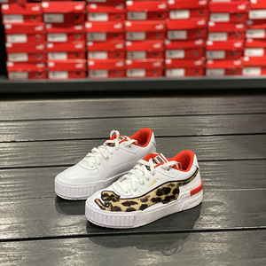 彪马puma x calisort豹纹联名女款厚底增高时尚休闲板鞋 371408