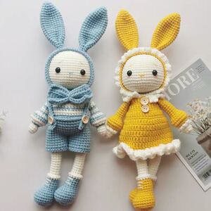 手工编织玩偶钩针diy材料包手作娃娃针织勾线成品制作礼物毛线兔