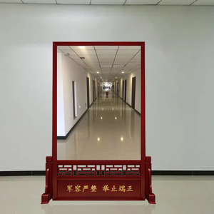 定制军容镜风纪镜警容镜仪容镜学校机关单位楼梯道转角实木全身镜