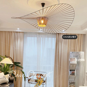 北欧餐厅吊灯个性艺术casa法式创意设计卧室帽子草帽餐桌中山灯具