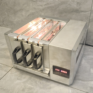 可透视无烟烧烤炉电烤炉羊肉串电烤箱自动旋转烧烤机商用烤肉串炉