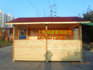 特价定做防腐木户外移动售货亭流动奶茶屋碳化木小木屋 保安岗亭