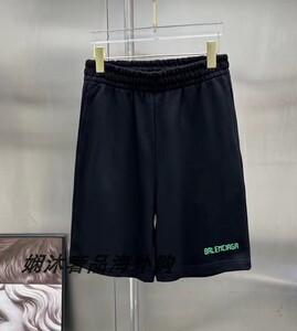 balenciaga巴黎世家22ss新款夜光字母logo运动短裤男休闲五分裤女