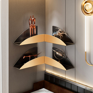 转角房间壁挂轻奢铁艺墙上置物架挂墙墙壁墙面床头艺术感装饰隔板