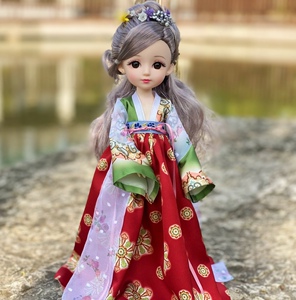 中国古风服装设计diy手工儿童玩具女孩做娃娃衣服汉服制作材料包