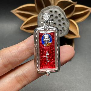 龙婆瑞 索丽 自身 鸡 银壳带卡 泰国吊坠项链1