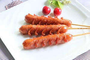 by烤肠台湾肉肠三统切花肠700g10根冷冻油炸香肠炸串商用炸肠袋装