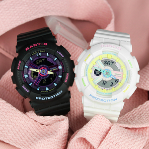 卡西欧手表女ba-110tm-7a黑夜白昼限量独角兽babyg运动可爱防水表