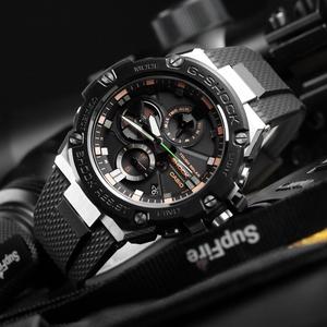 卡西欧g-steel钢铁之心gst-b100ga-1a光动能蓝牙运动手表男