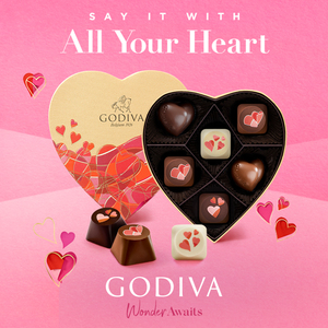 【情人节限定礼盒】godiva歌帝梵至爱心形巧克力礼盒6颗告白礼物