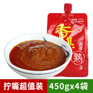 香其酱450g*4袋 东北特产小吃熟蘸酱菜 香辣酱自立袋调味酱调料