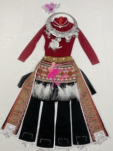 苗族锦鸡炫美舞蹈服装演出服艺考定制民族舞服饰定制原版山路银