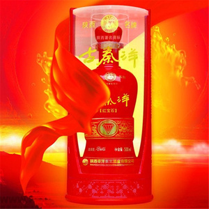 古秦洋 陕西酒水红韵46度浓香型高度白酒纯粮食酒礼盒装500ml