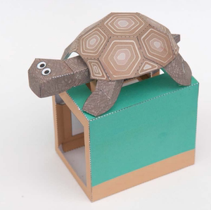 儿童益智diy立体手工制作卡通小动物会动的乌龟3d纸模型纸艺玩具
