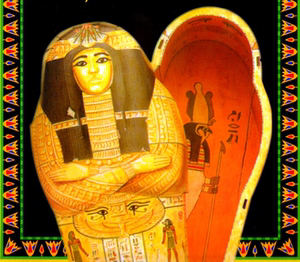 3d纸模立体拼图模型摆件diy手工折纸玩具埃及木乃伊法老棺材摆件