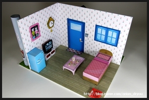 diy手工折纸玩具 卡通小屋场景 房屋房子 3d纸模立体拼图模型摆件