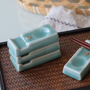 龙泉青瓷中式天青釉福字创意筷子架家用酒店餐厅摆台餐具筷托筷枕