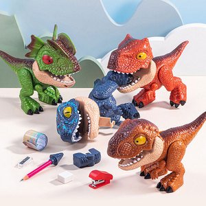 儿童五合一DIY拆装恐龙文具套装霸王龙仿真动物模型男孩益智玩具