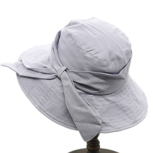 出游女帽夏季遮阳帽女太阳帽女布帽大檐帽休闲旅游帽子夏天渔夫帽