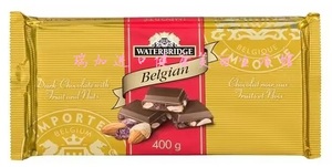 包邮加拿大Waterbridge水桥比利时54%黑巧克力坚果水果400克X2包