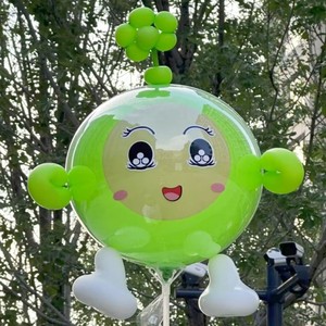 18寸蛋仔派对气球表情贴纸发光生日布置街卖摆摊可爱卡通玩具