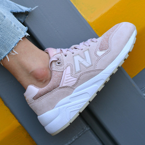 正品新百伦nb580运动鞋樱花粉女鞋男子跑步鞋复古百搭休闲情侣款