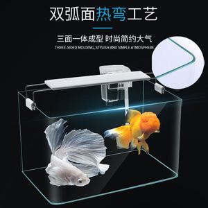 钢化玻璃鱼缸长方形裸缸超白长方形简易加厚客厅电视柜旁个性小型