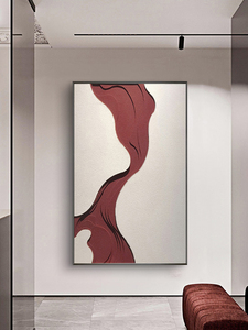 3D现代简约客厅高端立体木雕浮雕手工上色装饰画抽象过道玄关挂画