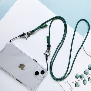 原创手机挂绳挂件斜挎可调节四角带孔透明手机壳防撞防摔高品质