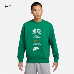Nike耐克官方男长袖加绒运动衫学院风美式复古针织印花FN2611