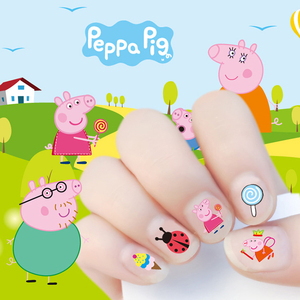 小猪佩琪美甲装饰贴 3d儿童指甲贴卡通环保指甲贴画贴纸可定制