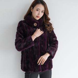 000人付款淘宝2022时尚拼貂皮草外套女貂皮大衣狐狸毛连帽中长款裘皮