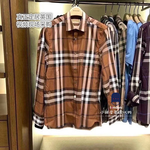 英国代购正品BURBERRY巴宝莉经典男士衬衣长袖格纹衬衫