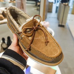 代购男款ugg男鞋冬豆豆鞋男一脚蹬羊毛保暖男士乐福鞋棉鞋1106811