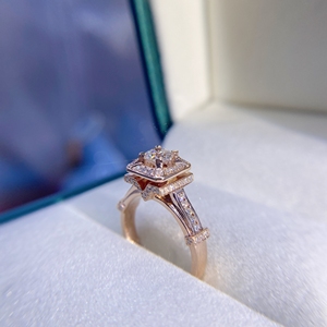 18k金30分50分钻石戒指au750钻戒莫桑石戒指戒托空托定制加工