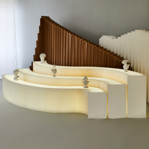 创意发光长条可折叠可移动多功能非遗艺术商品展示柜置物架台展台