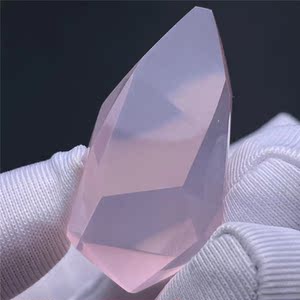 天然粉水晶随形刻面能量裸石原矿打磨男女款饰品项链挂件吊坠特惠